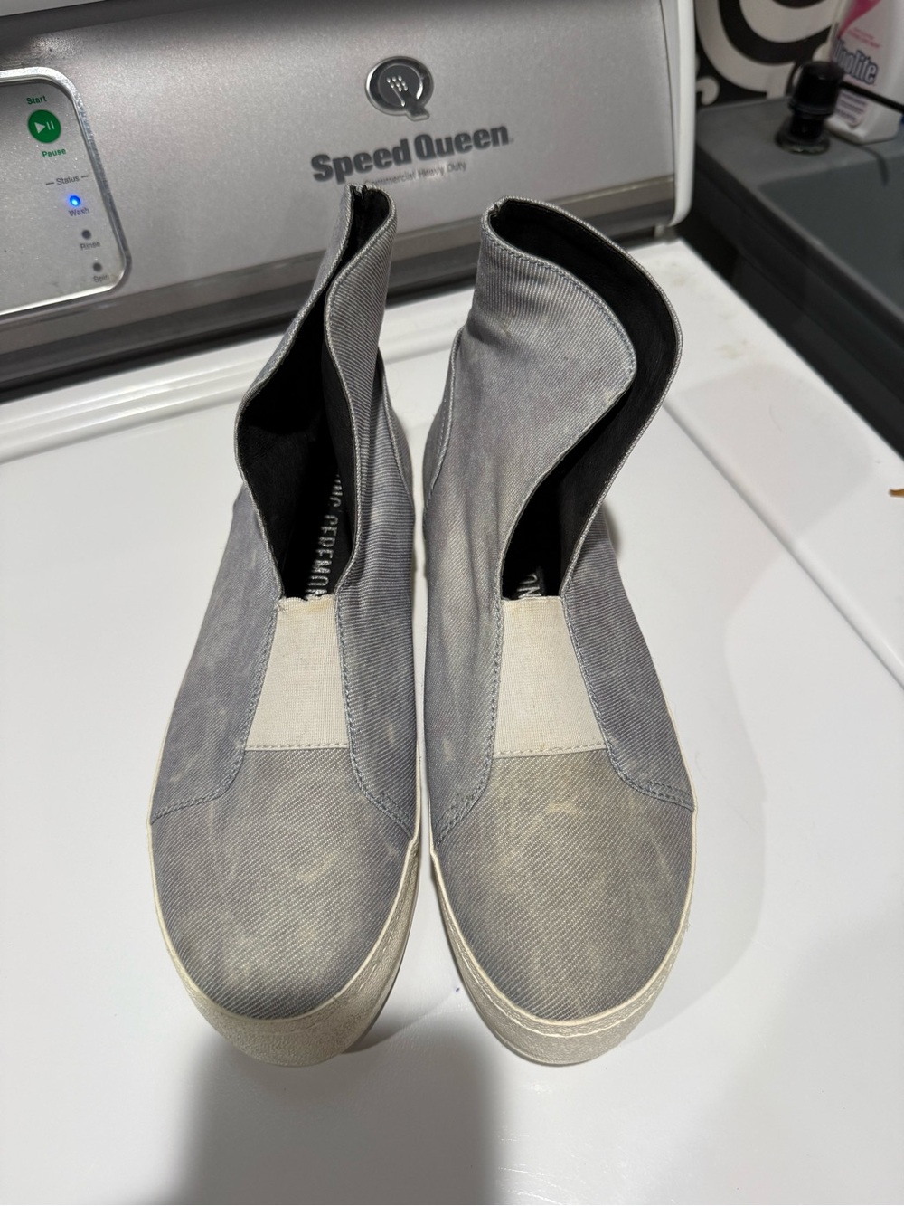 Slip-On Canvas High-Top Sneakers - Gray - Opening Ceremony